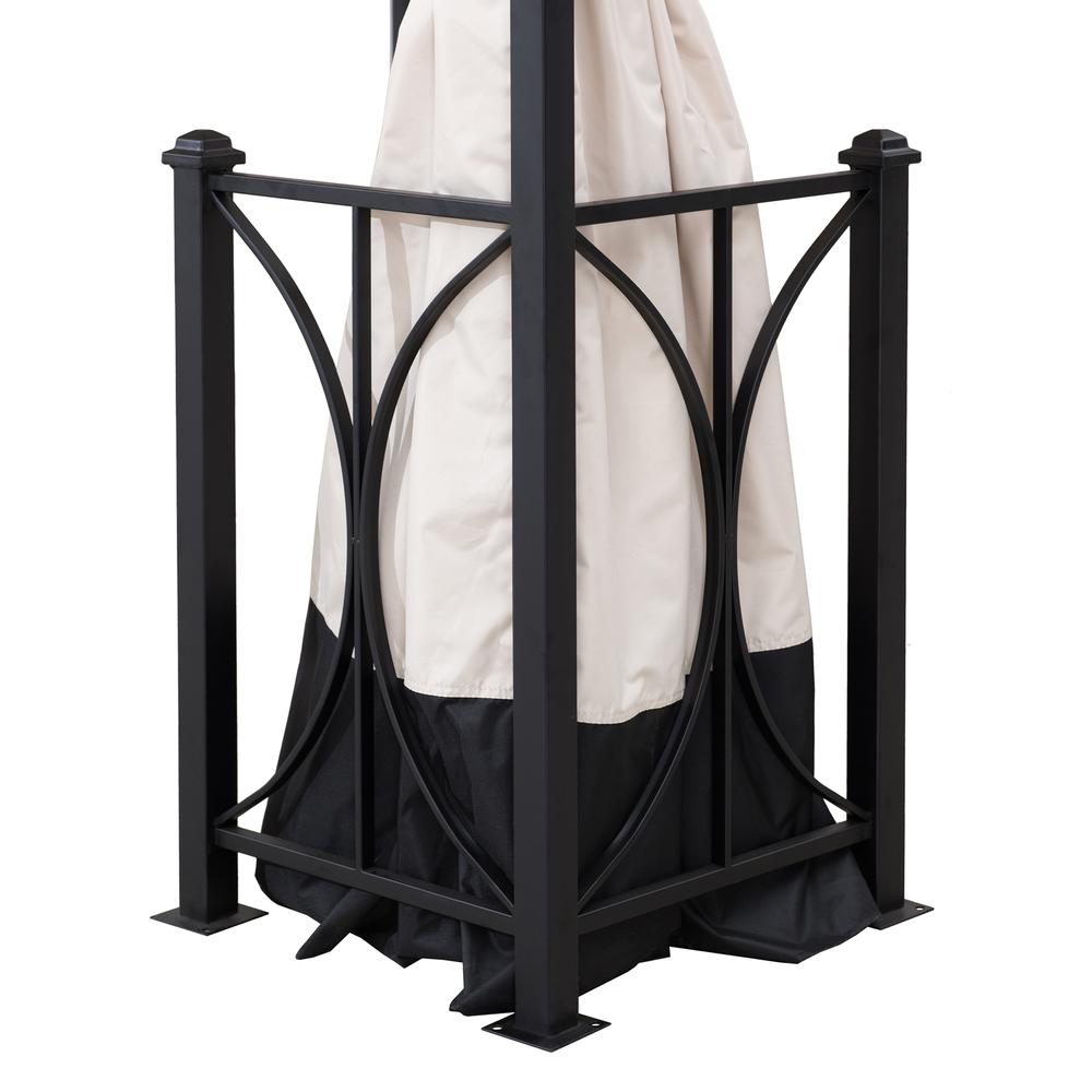 Sunjoy 11 ft. x 13 ft. Beige and Black Steel Gazebo with 2-tier Hip Roof. Picture 16