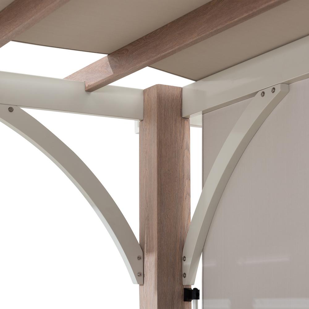 Sunjoy Delrey 12 x 14 ft. Pergola with Adjustable Canopy, Light Gray. Picture 3