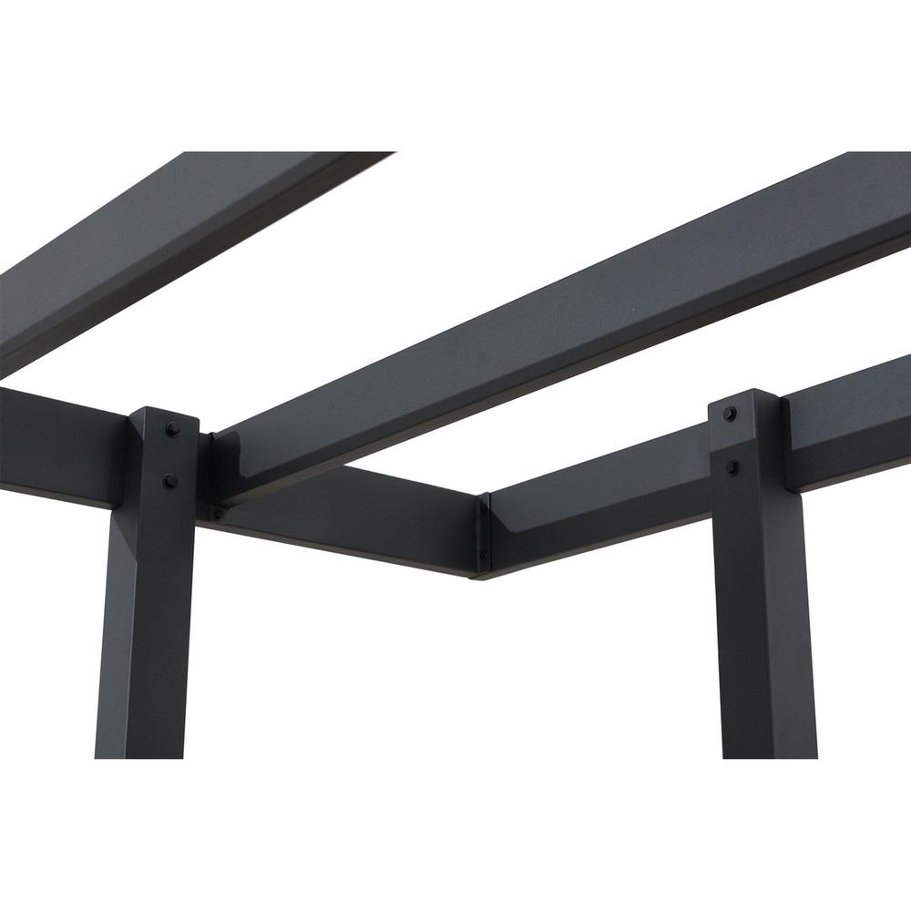 Sunjoy Marbella 10 x 12ft. Outdoor Patio Black Steel Frame Pergola with Planters. Picture 8