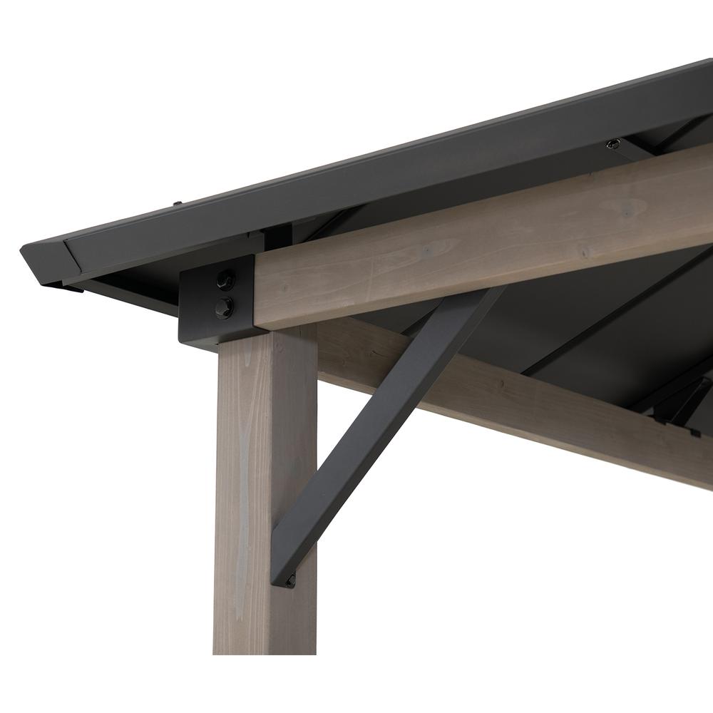 Durable Cedar Frame Wood Gazebo, for Backyard BBQs and Patio Parties, Black. Picture 13