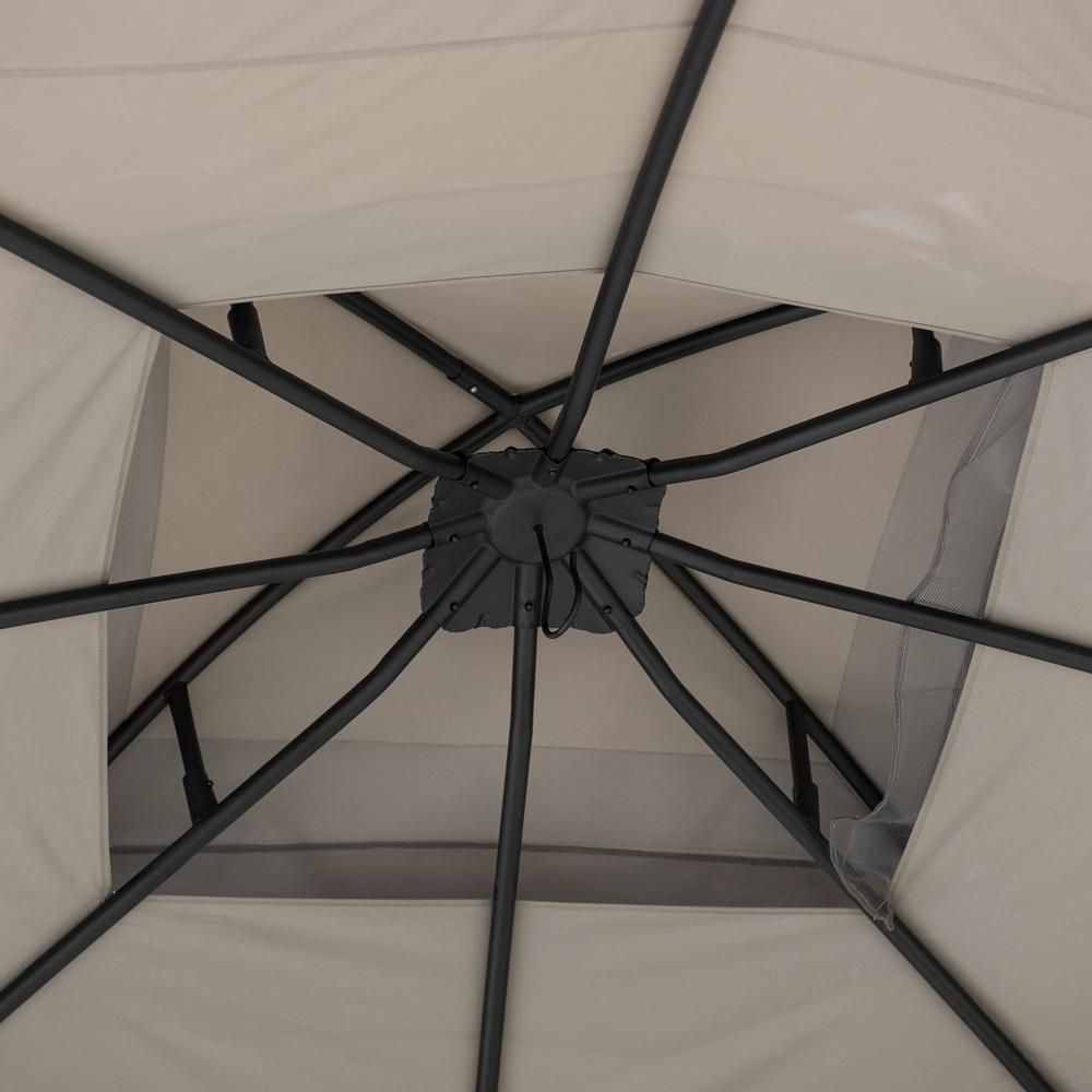 Sunjoy Outdoor Patio 11 x 13 ft Black Steel Frame 2 Tier Soft Top Gazebo. Picture 13