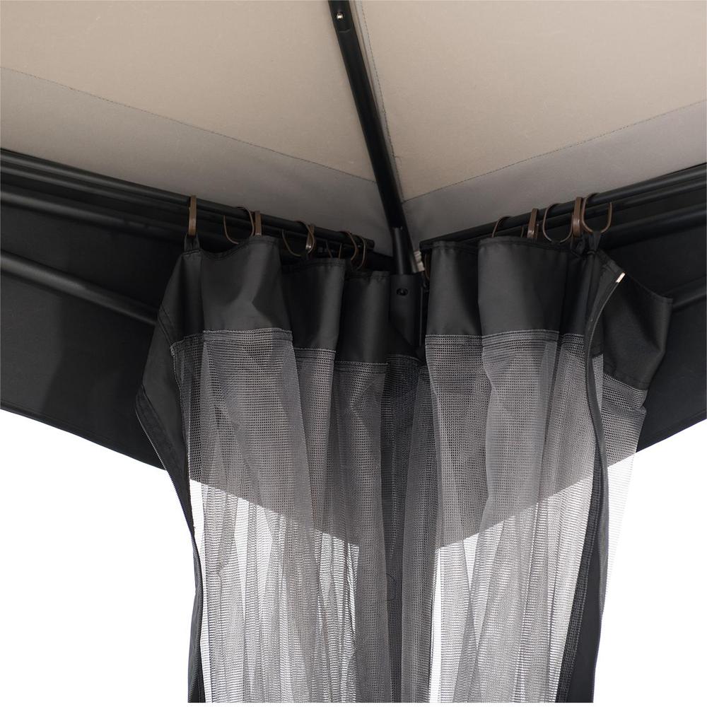 Sunjoy Outdoor Patio 11 x 13 ft Black Steel Frame 2 Tier Soft Top Gazebo. Picture 14