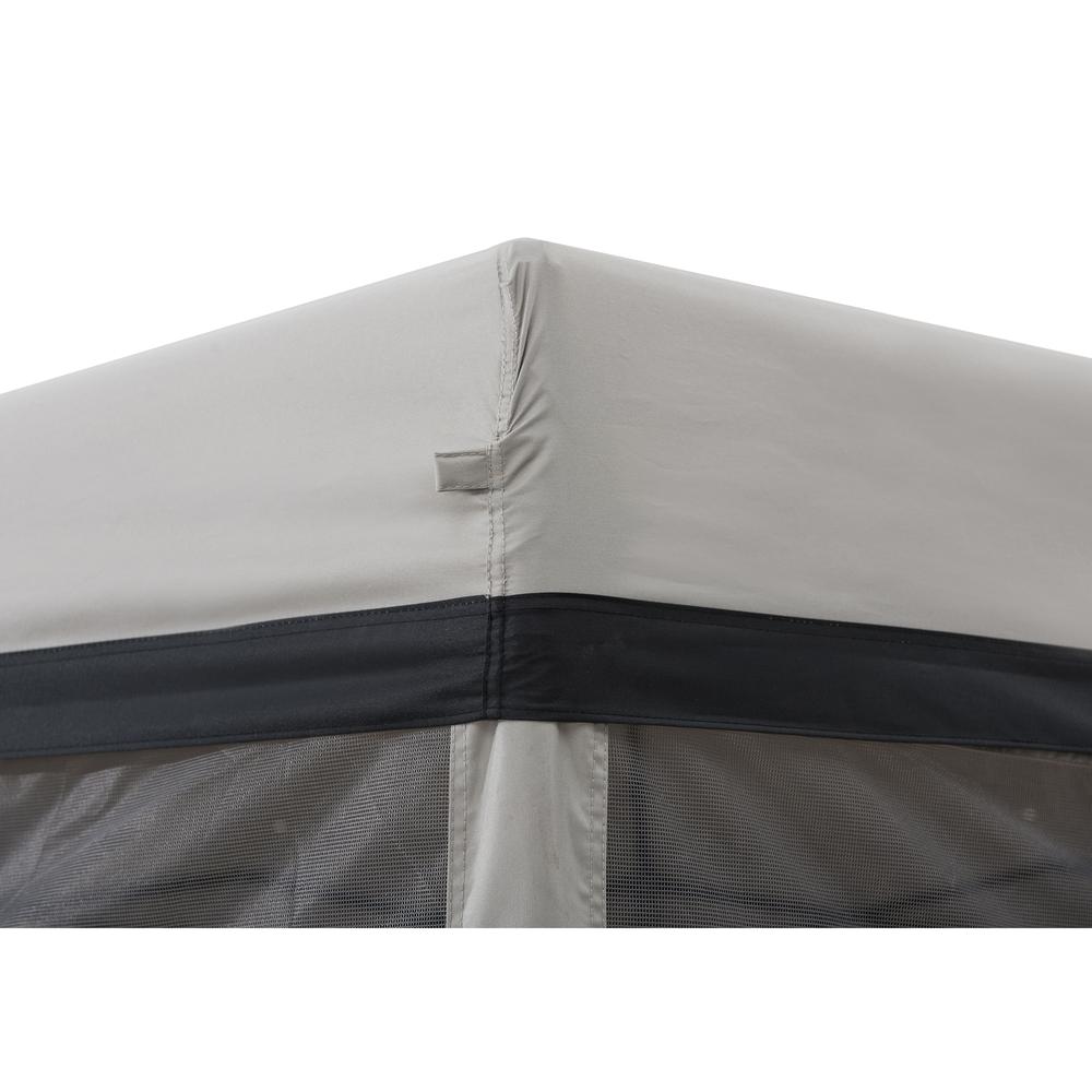 11 ft. x 11 ft. Gray and Black 2-tone Pop Up Portable Hexagon Steel Gazebo. Picture 13
