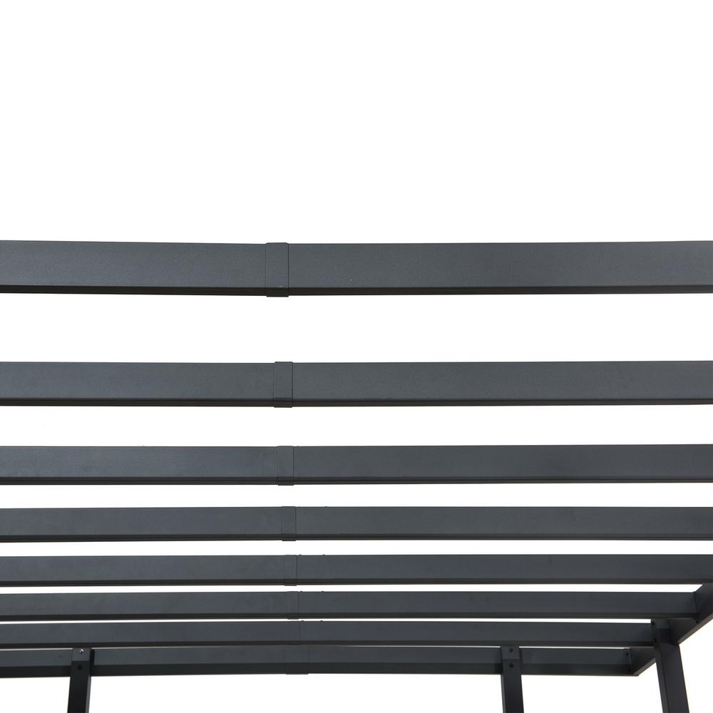 Sunjoy Marbella 10 x 12ft. Outdoor Patio Black Steel Frame Pergola with Planters. Picture 9