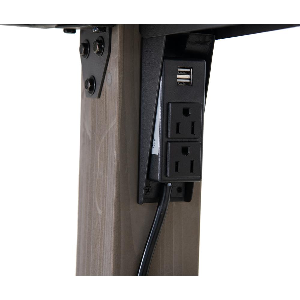 Durable Cedar Framed Wood Gazebo with Built-In Electrical Outlets, Black. Picture 12