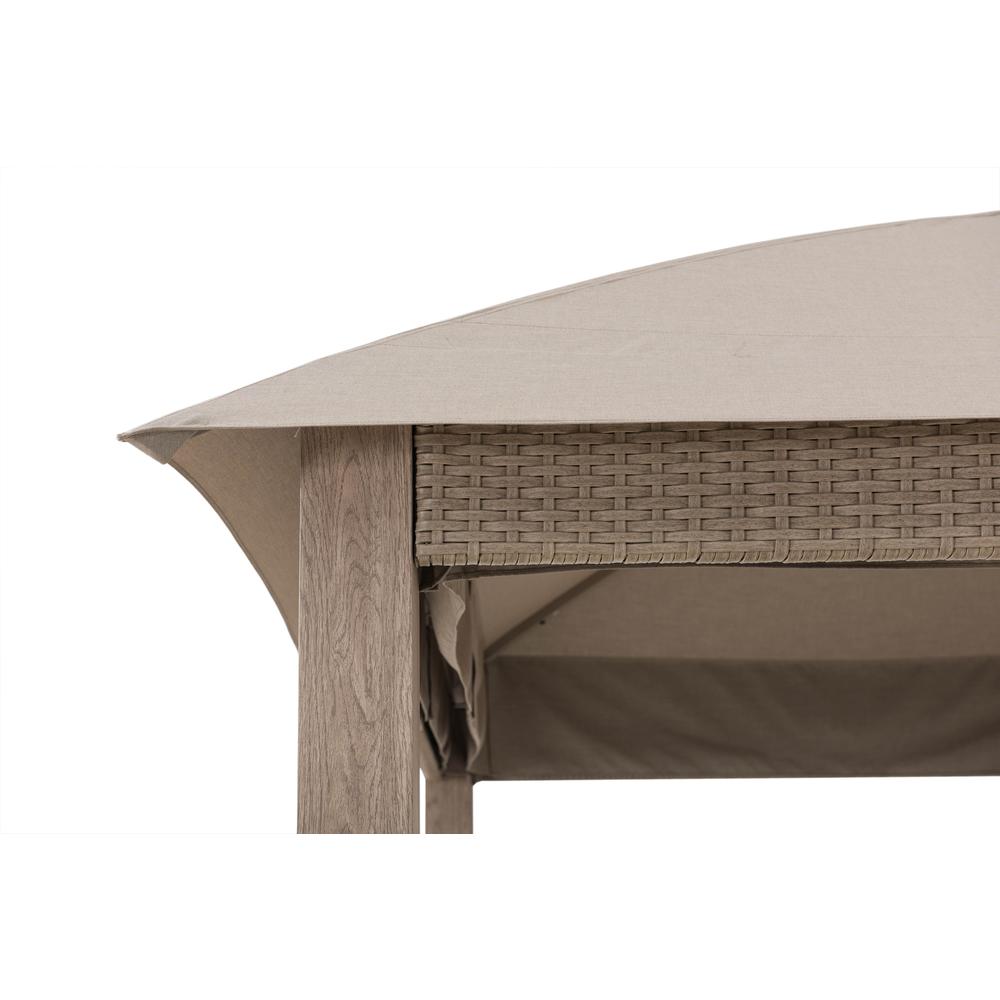Gazebo with Sunbrella Canopy Roof, Outdoor Patio 2-Tier Soft Top Gazebo. Picture 2