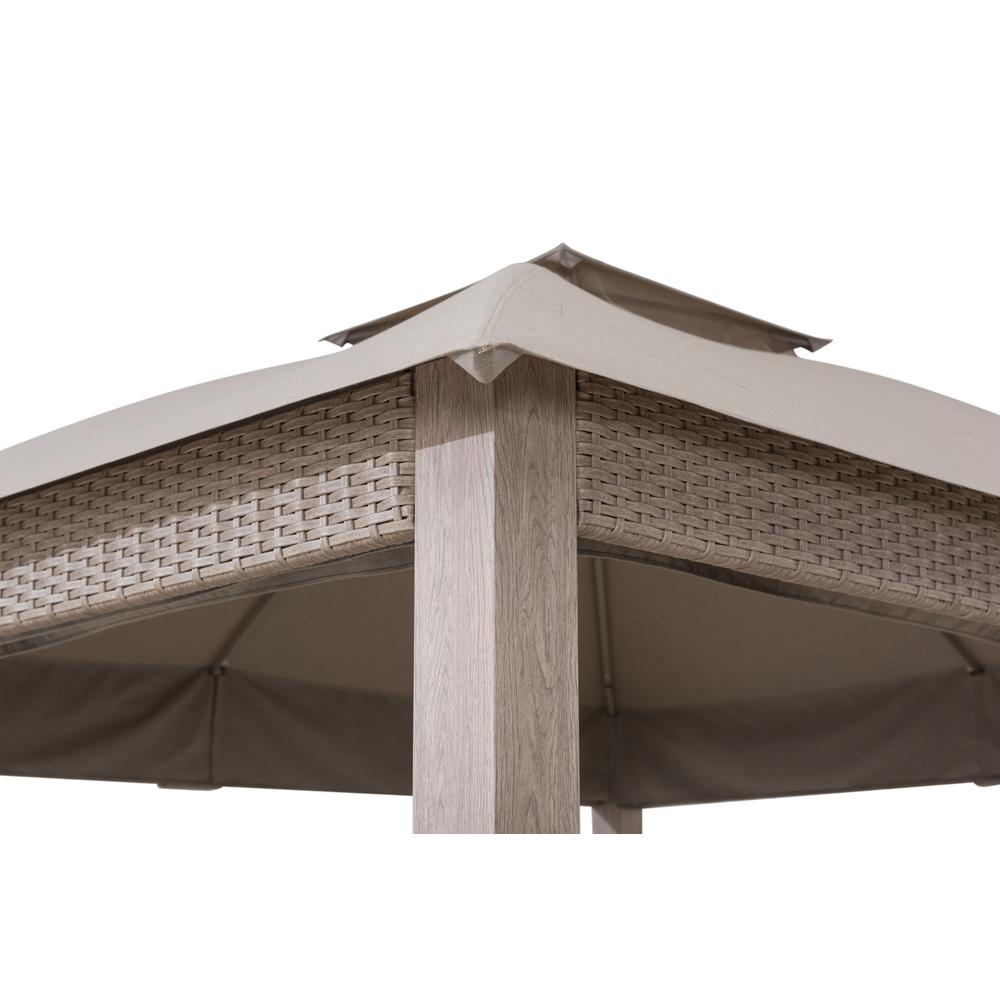 Gazebo with Sunbrella Canopy Roof, Outdoor Patio 2-Tier Soft Top Gazebo. Picture 4