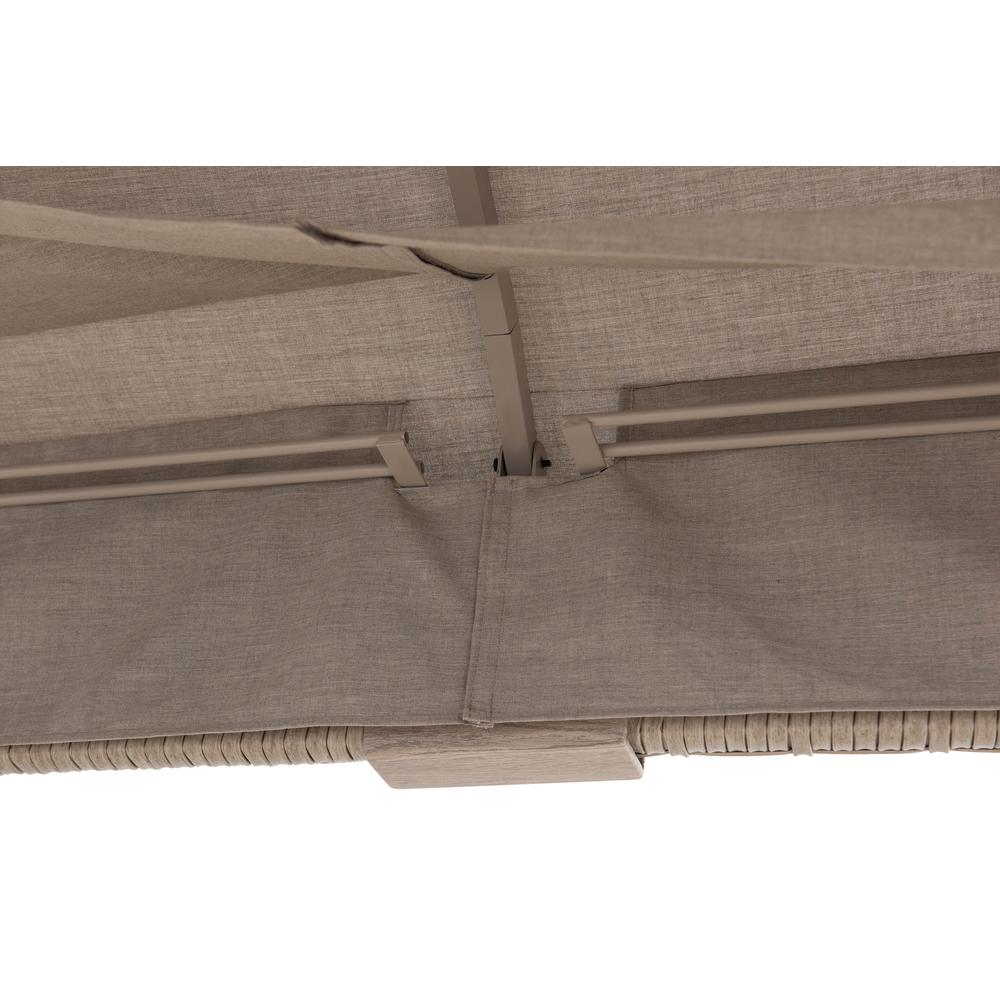 Gazebo with Sunbrella Canopy Roof, Outdoor Patio 2-Tier Soft Top Gazebo. Picture 7