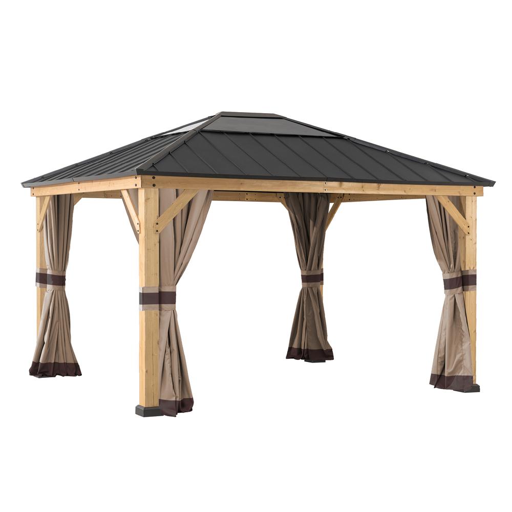 Universal Curtains for 11 ×13 ft Wood Framed Gazebos. Picture 1