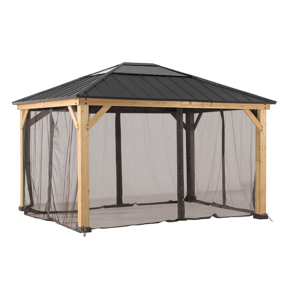 Universal Mosquito Netting for 13 × 15 ft Wood Framed Gazebos. Picture 3