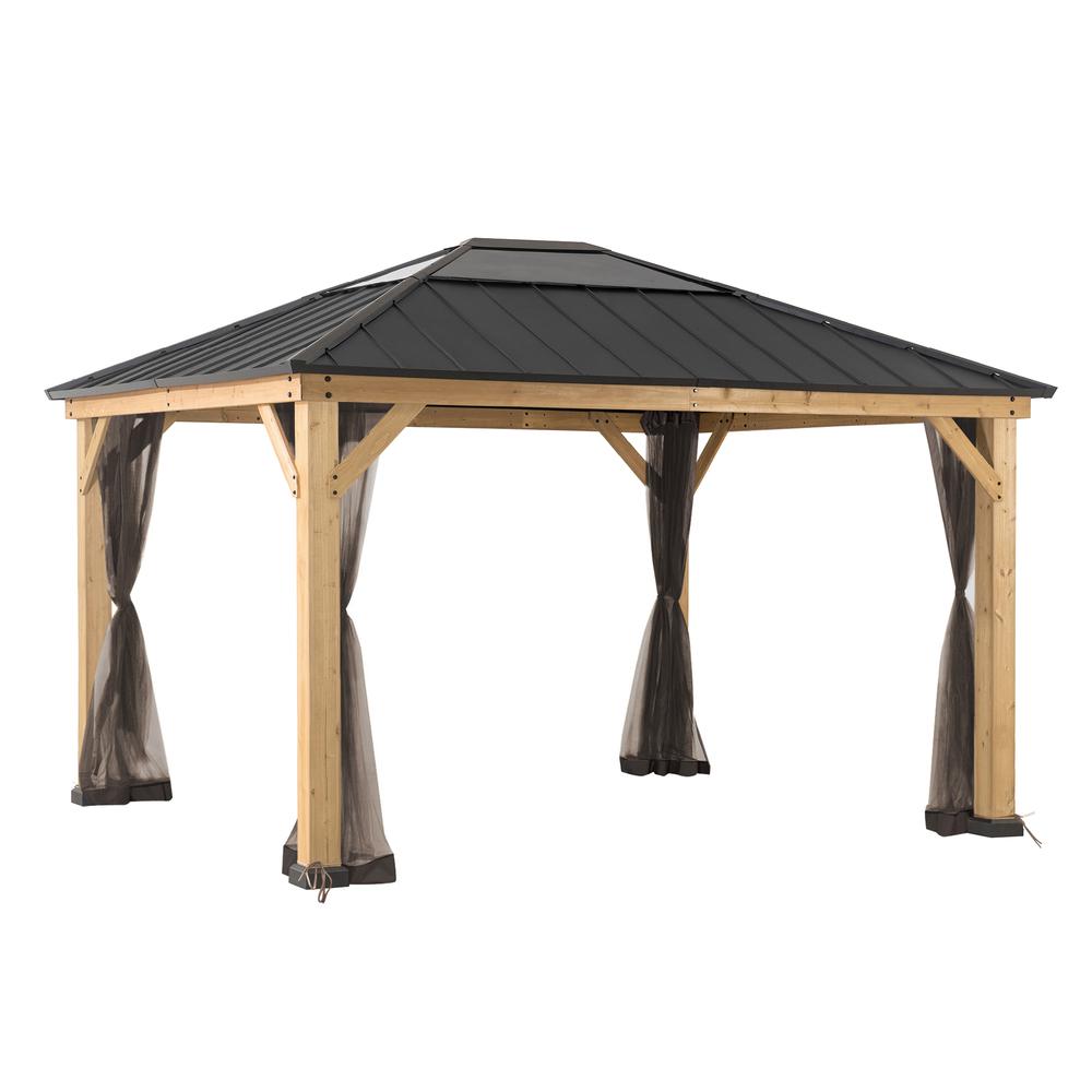 Universal Mosquito Netting for 13 × 15 ft Wood Framed Gazebos. Picture 1