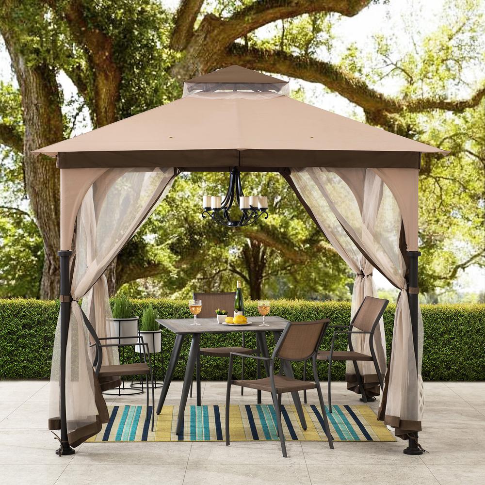 Patio x Tan and Brown 2-tone Steel Gazebo
