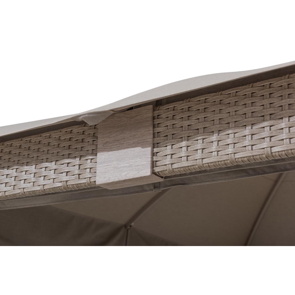 Gazebo with Sunbrella Canopy Roof, Outdoor Patio 2-Tier Soft Top Gazebo. Picture 9