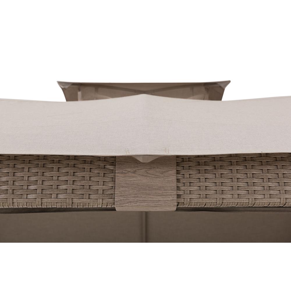 Gazebo with Sunbrella Canopy Roof, Outdoor Patio 2-Tier Soft Top Gazebo. Picture 12