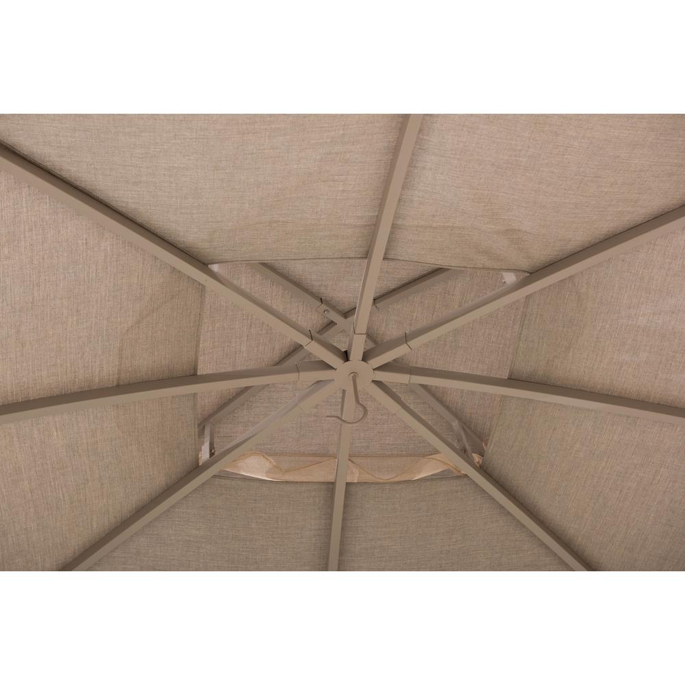 Gazebo with Sunbrella Canopy Roof, Outdoor Patio 2-Tier Soft Top Gazebo. Picture 15