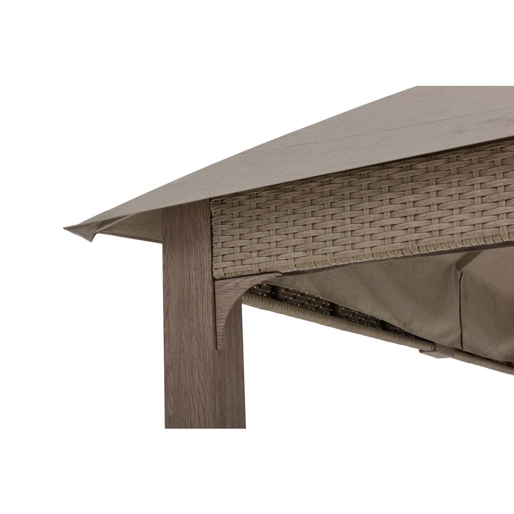 Gazebo with Sunbrella Canopy Roof, Outdoor Patio 2-Tier Soft Top Gazebo. Picture 17