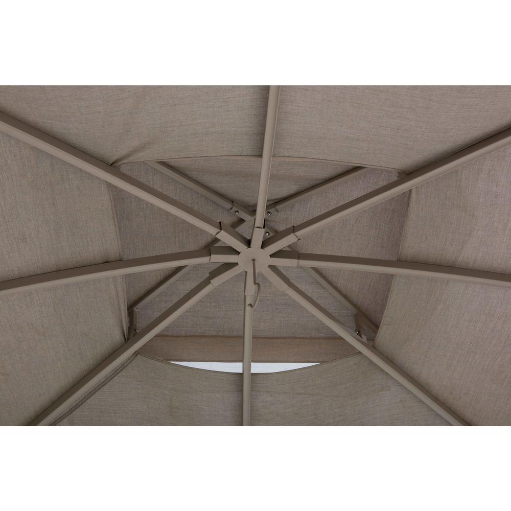 Gazebo with Sunbrella Canopy Roof, Outdoor Patio 2-Tier Soft Top Gazebo. Picture 19