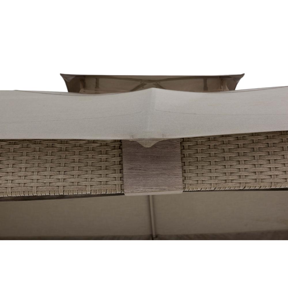 Gazebo with Sunbrella Canopy Roof, Outdoor Patio 2-Tier Soft Top Gazebo. Picture 25