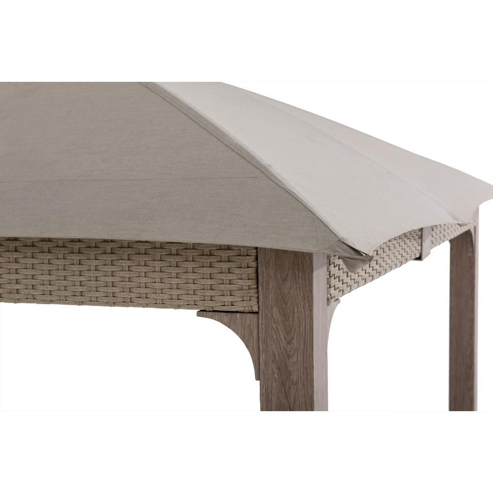 Gazebo with Sunbrella Canopy Roof, Outdoor Patio 2-Tier Soft Top Gazebo. Picture 27