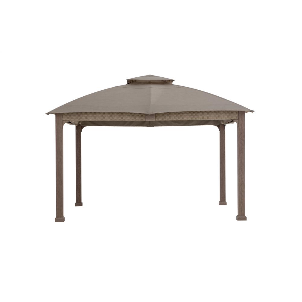 Gazebo with Sunbrella Canopy Roof, Outdoor Patio 2-Tier Soft Top Gazebo. Picture 31