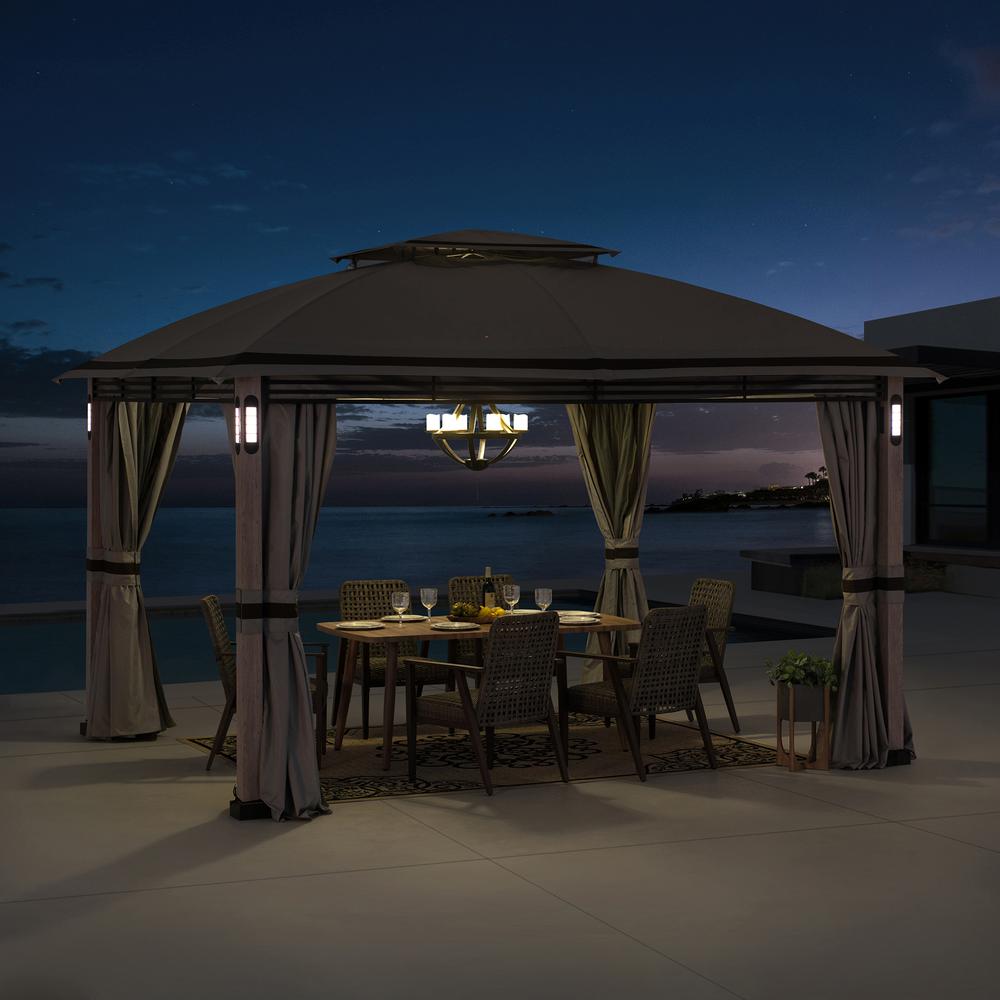 Monterey Park 2-tier Patio Gazebo with LED Lighting and Bluetooth Sound. Picture 14