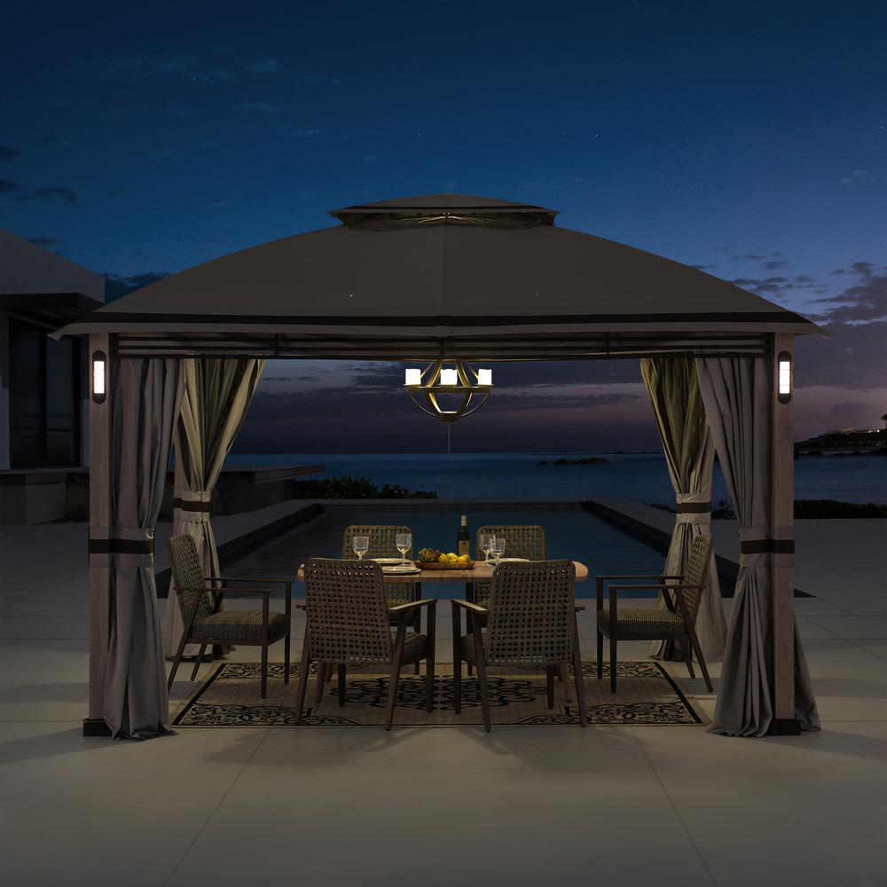 Monterey Park 2-tier Patio Gazebo with LED Lighting and Bluetooth Sound. Picture 15