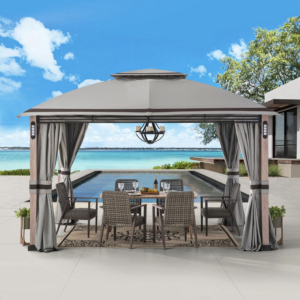 Monterey Park 2-tier Patio Gazebo with LED Lighting and Bluetooth Sound. Picture 16