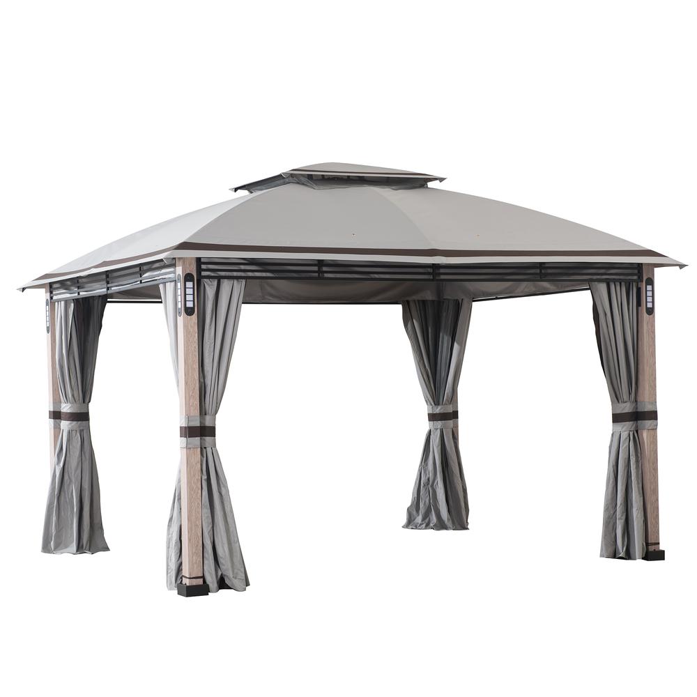 Monterey Park 2-tier Patio Gazebo with LED Lighting and Bluetooth Sound. Picture 17