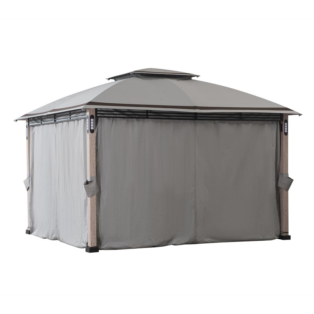Monterey Park 2-tier Patio Gazebo with LED Lighting and Bluetooth Sound. Picture 20