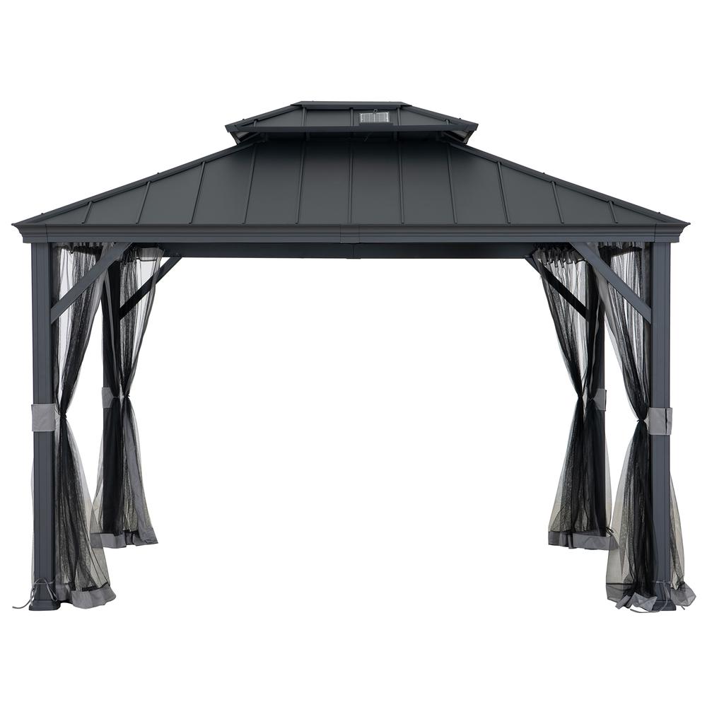 Merston 10 ft. x 12 ft. Solar Powered Hardtop Gazebo. Picture 2