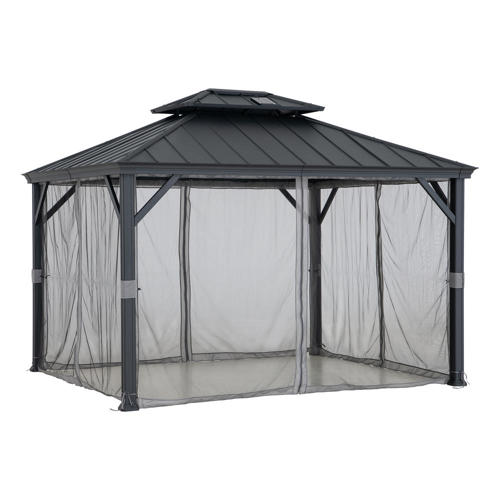 Merston 10 ft. x 12 ft. Solar Powered Hardtop Gazebo. Picture 4
