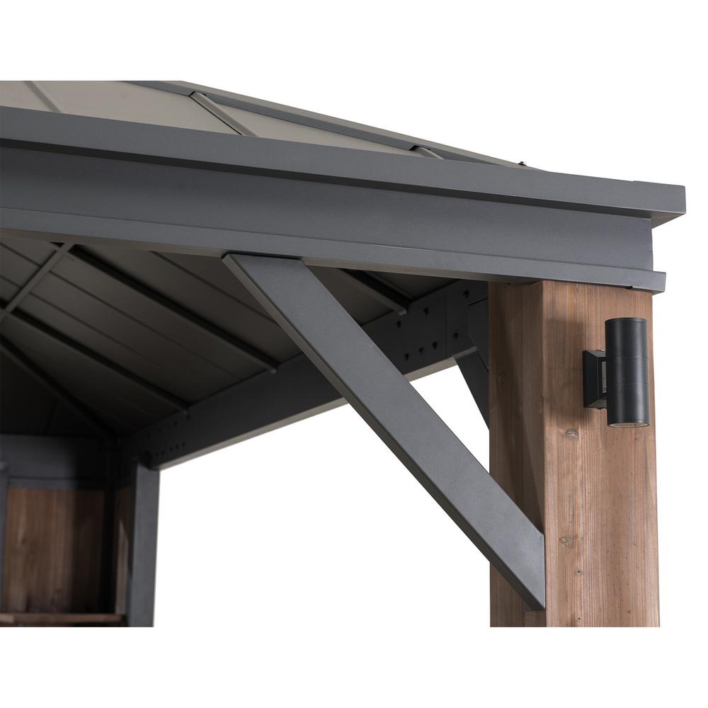 Sunjoy 12 x 14 ft Hardtop Gazebo with LED Lighting and Bluetooth Sound. Picture 5