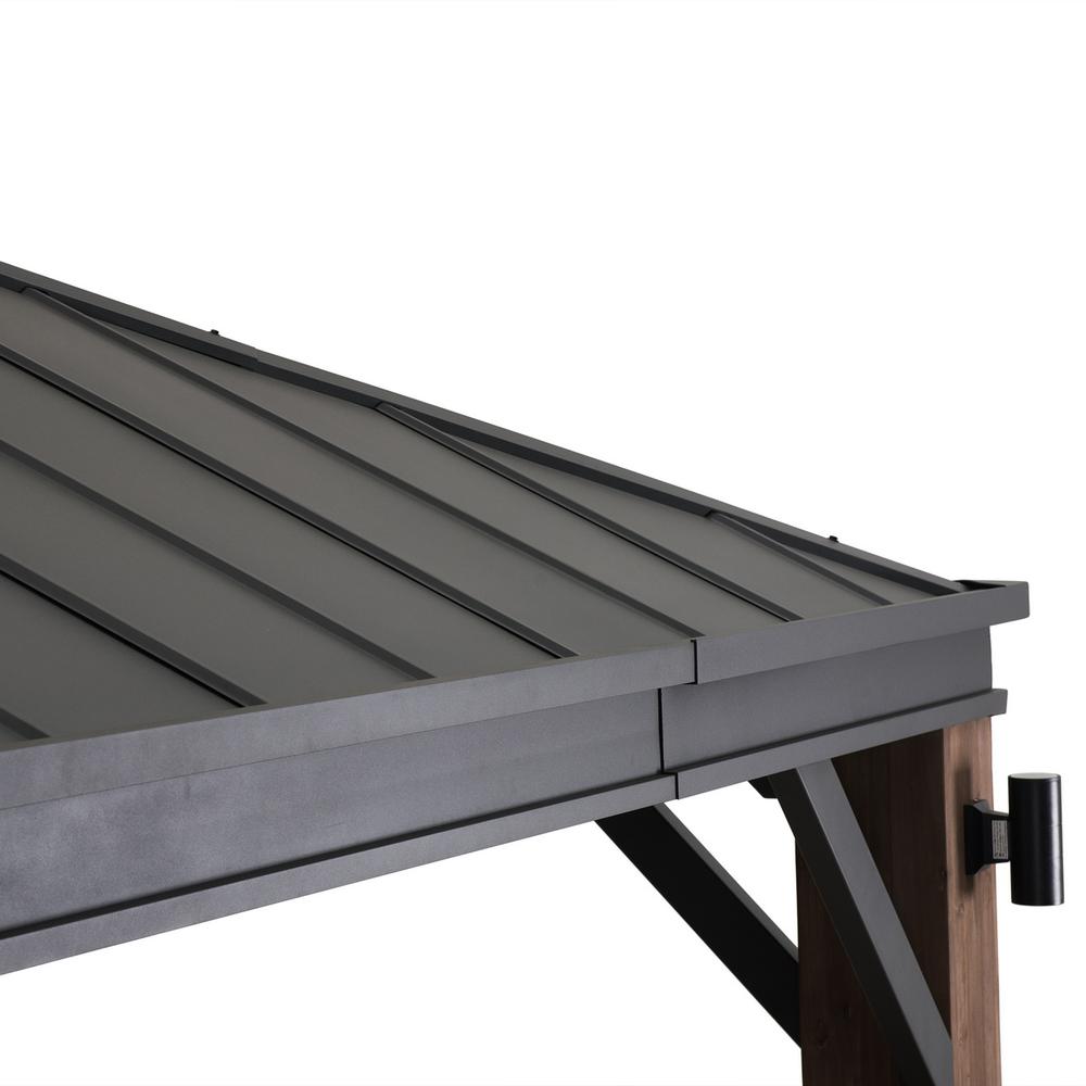 Sunjoy 12 x 14 ft Hardtop Gazebo with LED Lighting and Bluetooth Sound. Picture 24