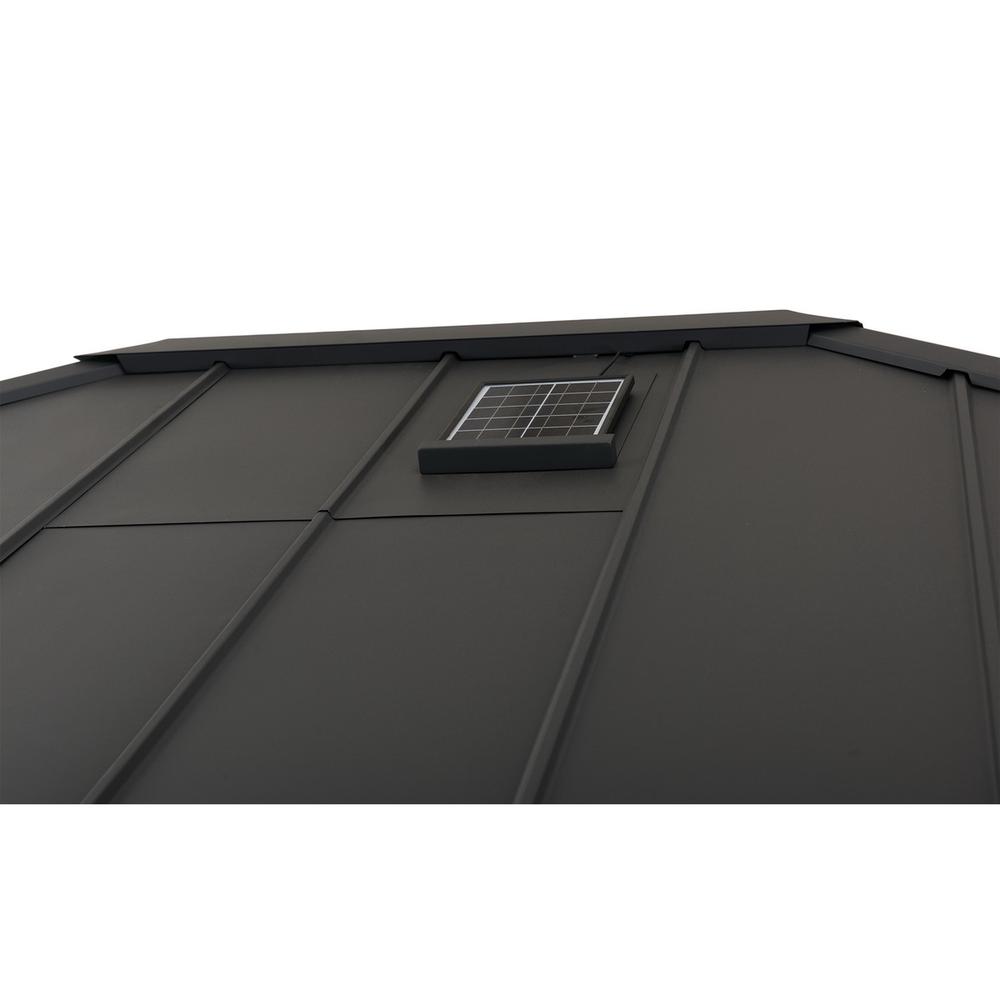 Sunjoy 12 x 14 ft Hardtop Gazebo with LED Lighting and Bluetooth Sound. Picture 25