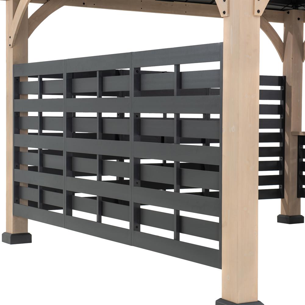 Cameron Cedar Wood Framed Hot Tub Gazebo with Steel and Polycarbonate Hardtop. Picture 4