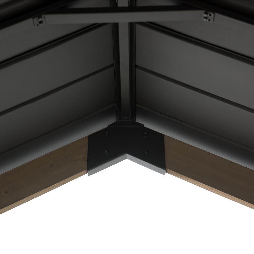 SummerCove Sienna 11 ft. x 11 ft. Cedar Wood Framed Hot Tub Gazebo with Steel Hardtop. Picture 6