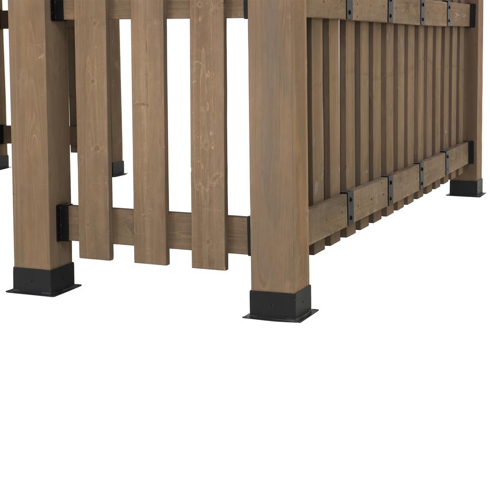 SummerCove Sienna 11 ft. x 11 ft. Cedar Wood Framed Hot Tub Gazebo with Steel Hardtop. Picture 8