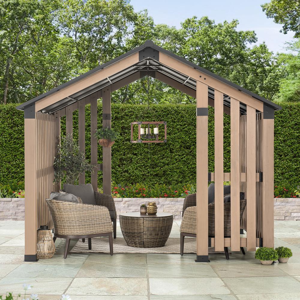 SummerCove Sienna 11 ft. x 11 ft. Cedar Wood Framed Hot Tub Gazebo with Steel Hardtop. Picture 14