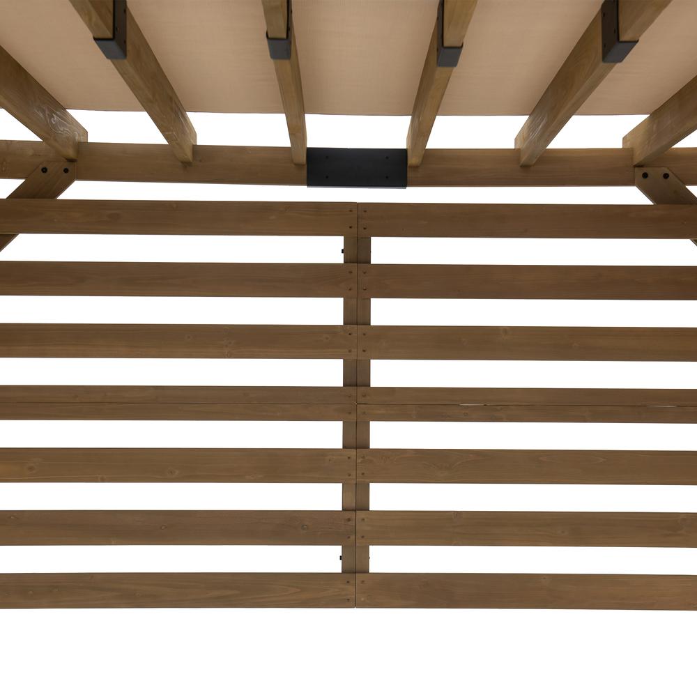 Sunjoy 10 x 11 ft Cedar Wood Frame Pergola with Adjustable Canopy&Privacy Screen. Picture 3