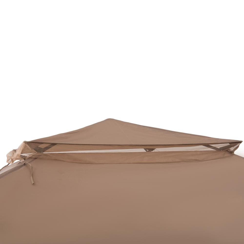Patio Brown Steel Frame 11 x 11 ft Pop Up Portable 2 Tier Soft Top Gazebo. Picture 9