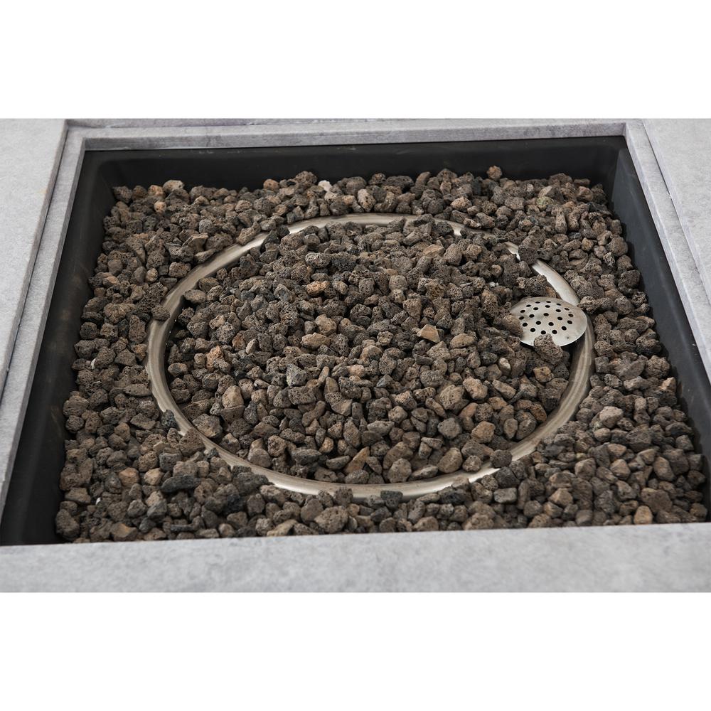 Sunjoy 38" Outdoor Steel Propane Burning Fire Pit Table with Lid and Lava Rocks. Picture 7