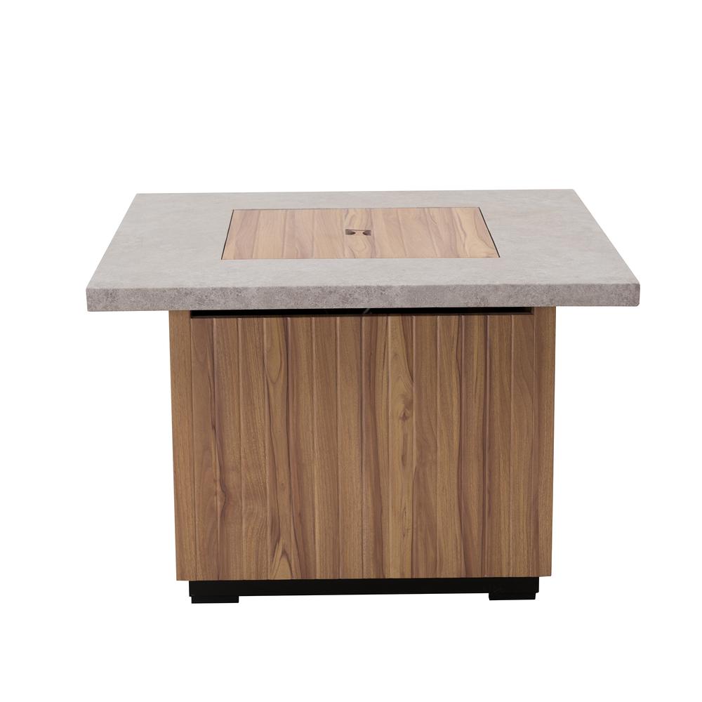 Sunjoy 38" Outdoor Steel Propane Burning Fire Pit Table with Lid and Lava Rocks. Picture 4