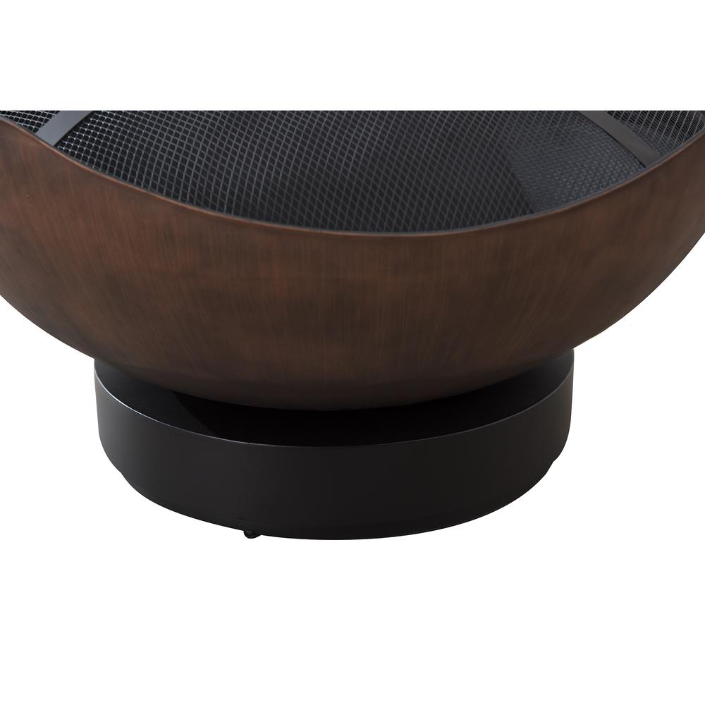 Sunjoy 34" Patio Round Bowl Shaped Copper Wood Burning Steel Fire Pit. Picture 2