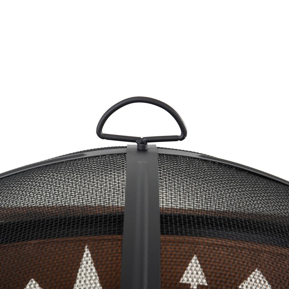 Outdoor Wood-Burning Fire Pit, Patio Tree Motif Steel Firepit Large Fire Pits. Picture 5