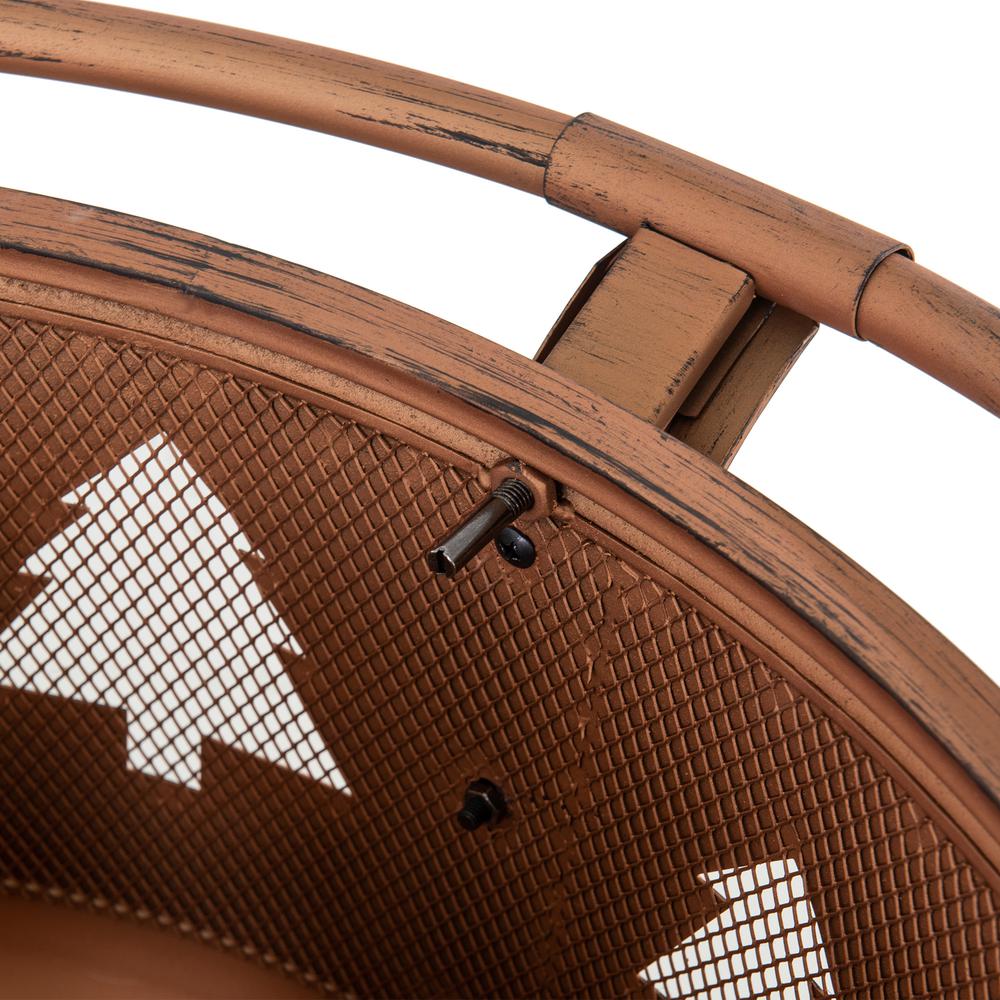 Outdoor Wood-Burning Fire Pit, Patio Tree Motif Steel Firepit Large Fire Pits. Picture 7