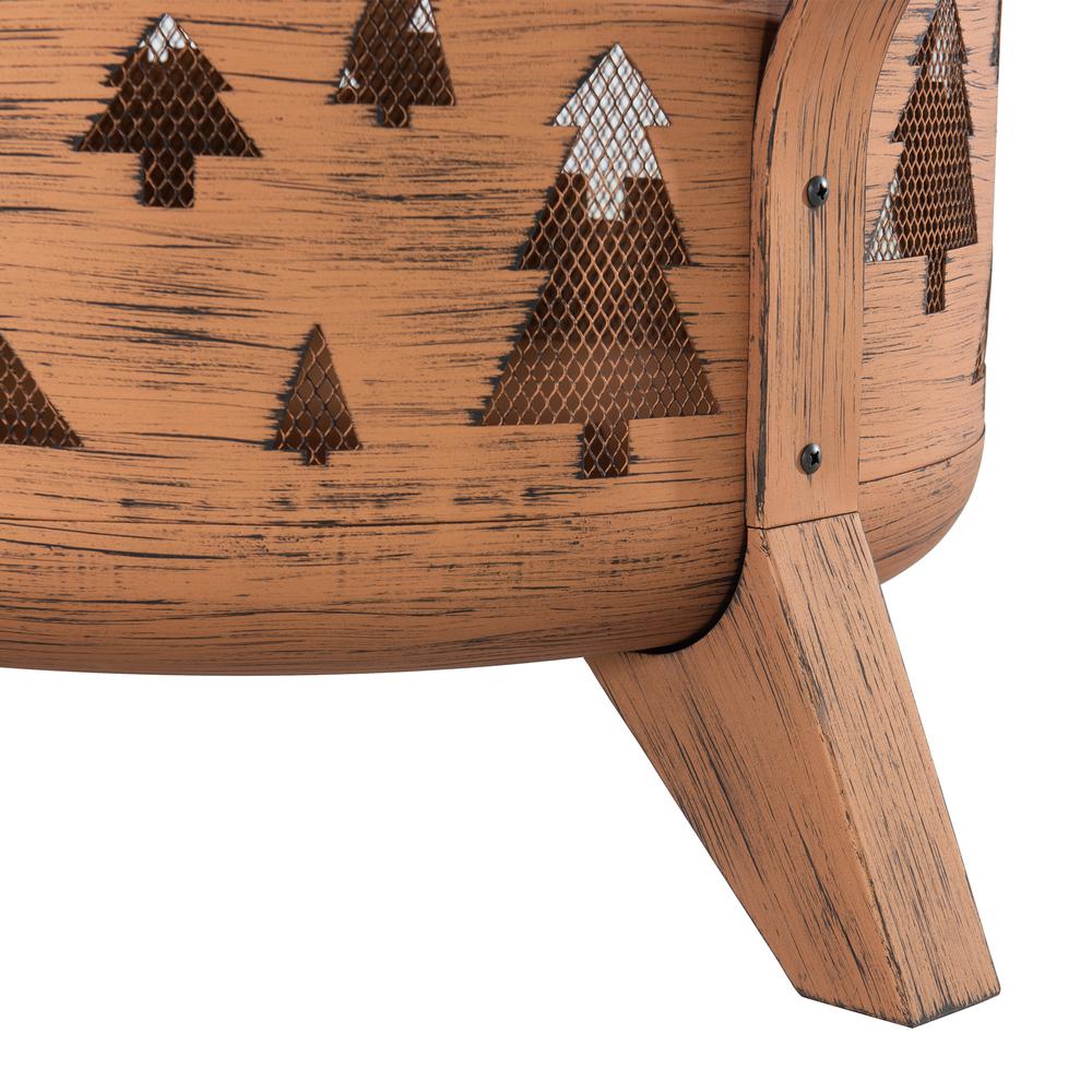 Outdoor Wood-Burning Fire Pit, Patio Tree Motif Steel Firepit Large Fire Pits. Picture 10