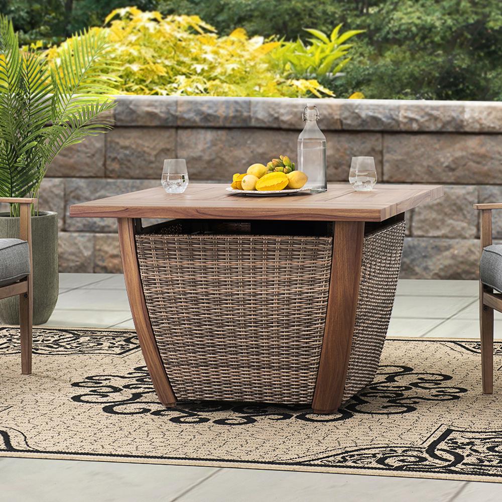 Fire Pit Outdoor Wicker Propane Gas Fire Pit Table Hidden Propane Tank Fire Pits. Picture 3