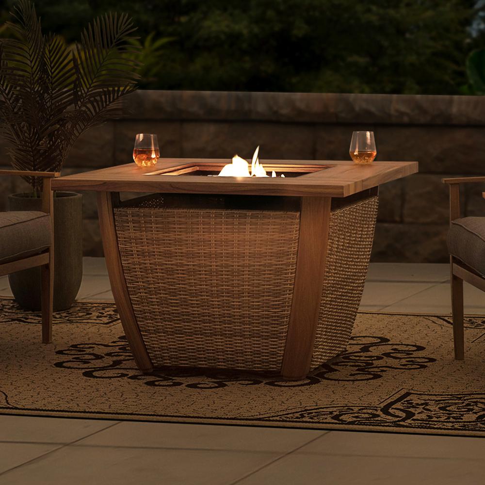 Fire Pit Outdoor Wicker Propane Gas Fire Pit Table Hidden Propane Tank Fire Pits. Picture 4