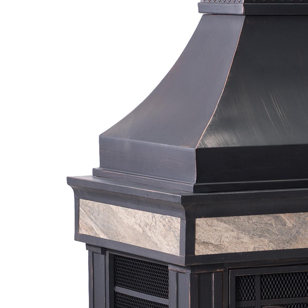 Heirloom Slate Wood Burning Fireplace - Black. Picture 6