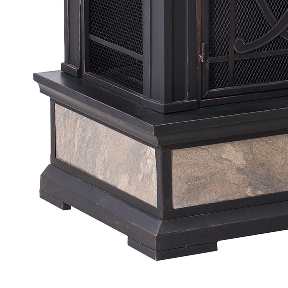 Heirloom Slate Wood Burning Fireplace - Black. Picture 8